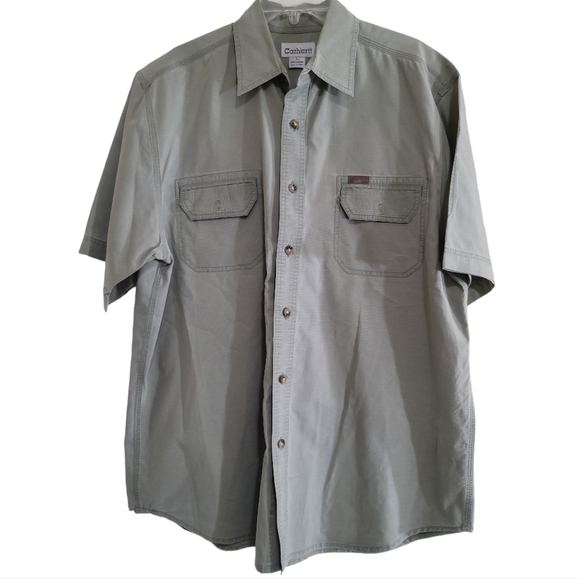 Carhartt Other - Carhartt Workwear Button-up Short Sleeve Shirt Large Flap Pockets 100% Cotton